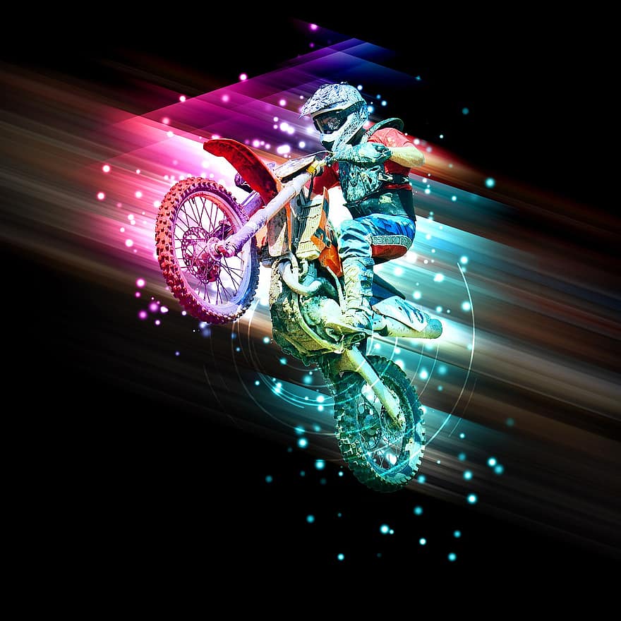 мотокрос, мотоциклет, раса, мотор, спортен, ездач, конкуренция, превозно средство, скорост, спорт, хора