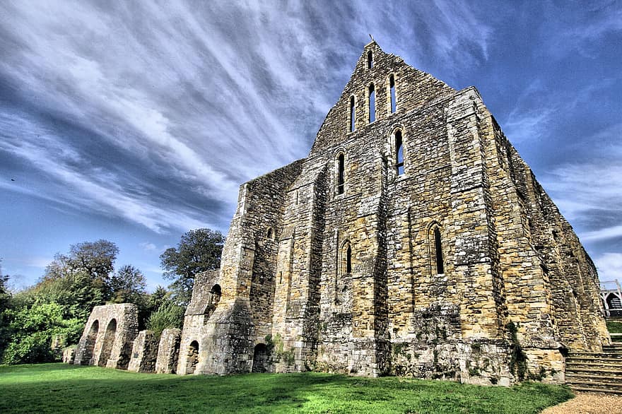 аббатство, церковь, боевой, история, древний, Англия