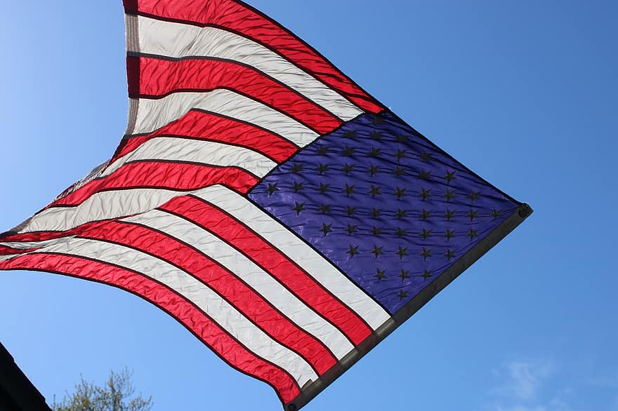 ธง, ธงชาติอเมริกา, สัญลักษณ์, การบิน, ประเทศ, ความรักชาติ, สหรัฐอเมริกา