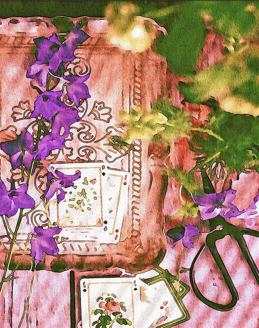 Watercolor Painting, Floral, Book, Playing Cards, Vintage Watercolor, Watercolor, Painting, Watercolour, Spring, Nature, Decorative