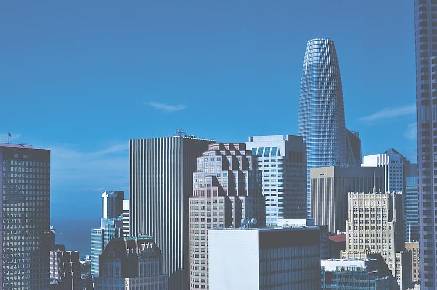 stad, Californië, gebouwen, San Francisco, stadsgezicht, wolkenkrabber, buitenkant van het gebouw, architectuur, ingebouwde structuur, stedelijke skyline, stadsleven