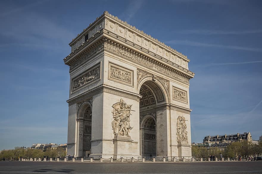Триумфалната арка, Париж, Франция, Европа, туризъм, пътуване, победа, забележителност, градска почивка, пътуване до града, Шанз-Елизе