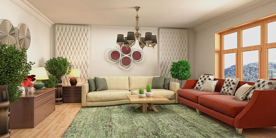 Living Room, Interior Design, 3d Rendered, 3d Rendering, Decor, Decoration, Furniture, Home, Apartment, House, Stylish