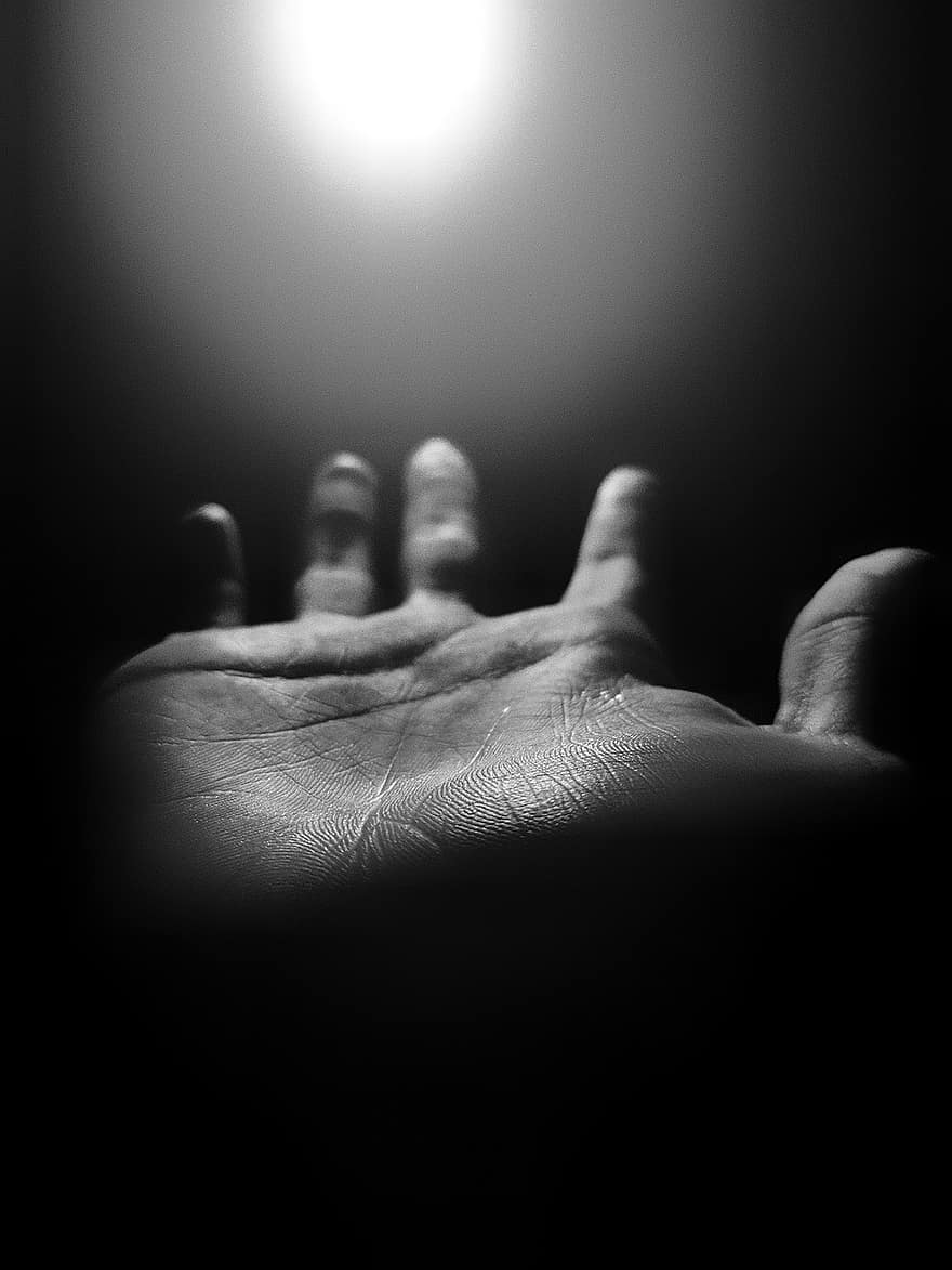 ruka, modlitba, otevřená dlaň, víra
