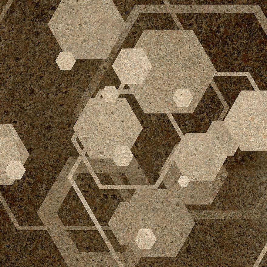 Hexagon, Fragment, Hintergrundbild, abstrakt, Design, braun, Beige, Muster, Struktur, bilden, kreativ