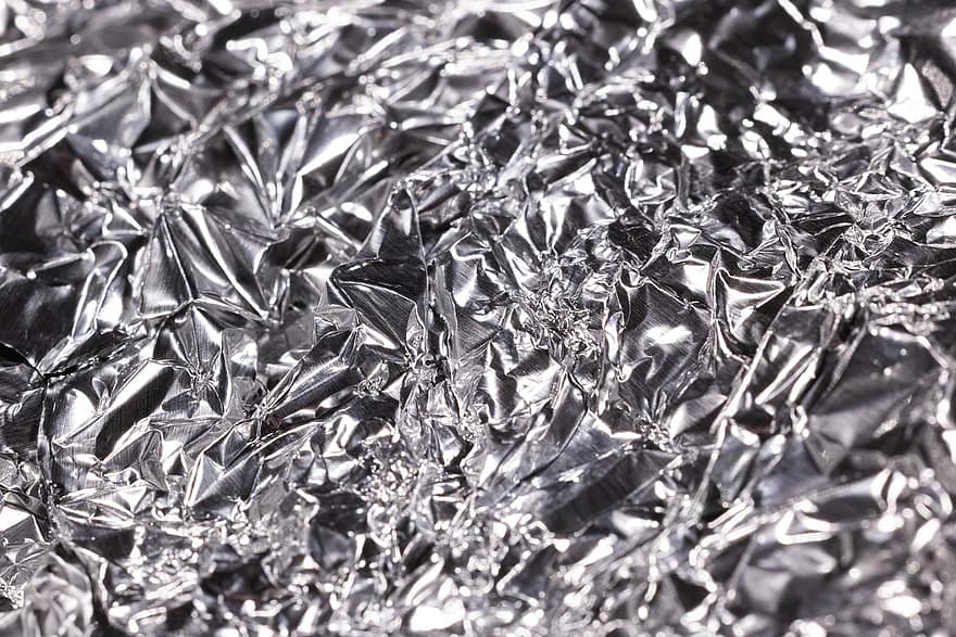 Aluminum Foil, Crumpled Aluminum Foil, Silver Paper