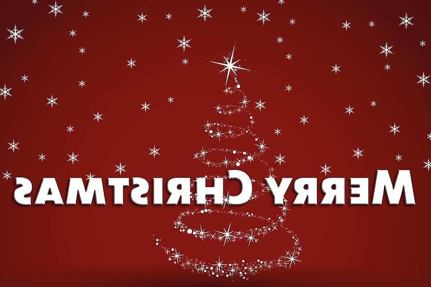 Weihnachten, Schnee, Winter, Weihnachtsbaum, Stimmung, Schneeflocken, Grafik, Grußkarte, Dekoration, Hintergrund