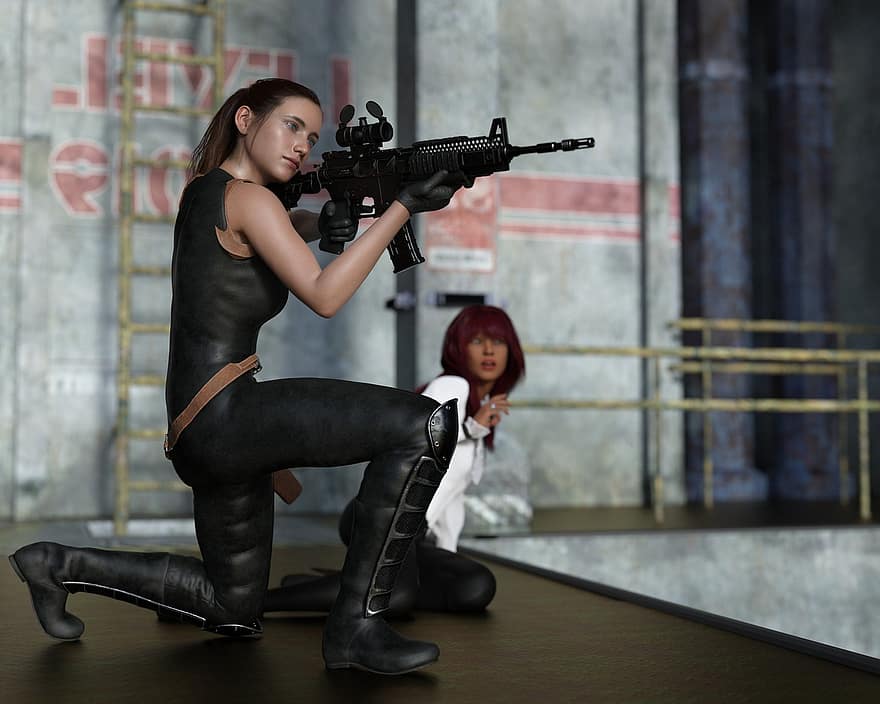 Woman, Rifle, Hostage, Weapon, Save, Battle, Mission, Team