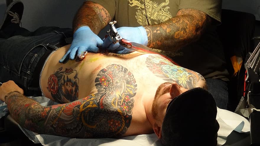 Tattoo, Biker, Tattoo Artist, Man, Male, Body