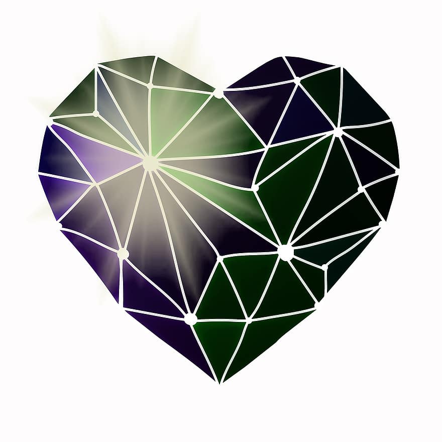 corazón, diseño, fondo, color, formas, dibujo, púrpura, verde, resumen, forma, antecedentes