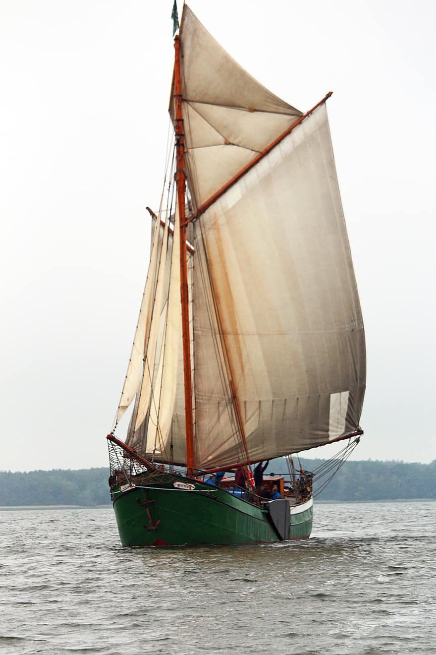 veleiro, navio tradicional, navio, navio museu, marítimo, agua, Mar Báltico, navio alto, historicamente, mastro de madeira, vela