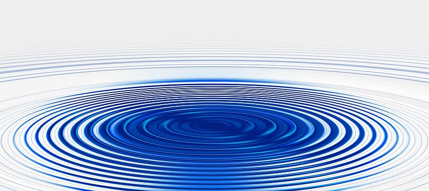 хвиля, концентричний, хвилі кола, води, коло, Блакитна хвиля, Синє коло
