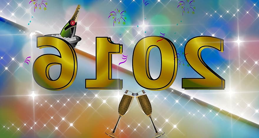 шампанско, очила, звезда, фоново изображение, цветен, 2016, навечерието на Нова Година, Силвестър, злато, цвят