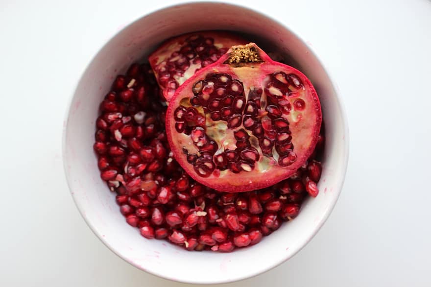 Pomegranates, Fruits, Food, Bowl, Fresh, Healthy, Ripe, Organic, Sweet, Produce