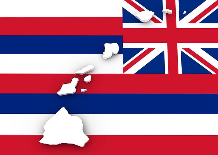 vlajka, hawaii, Amerika, přistát