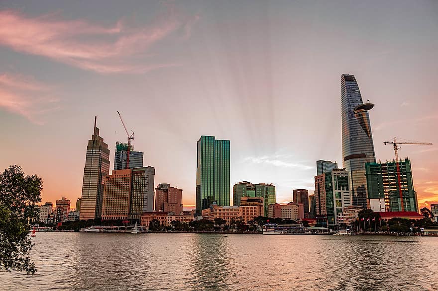 City, River, Saigon, Vietnam, Buildings, Skyline, Cityscape, Skyscrapers, High-rise, High-rise Buildings, Urban