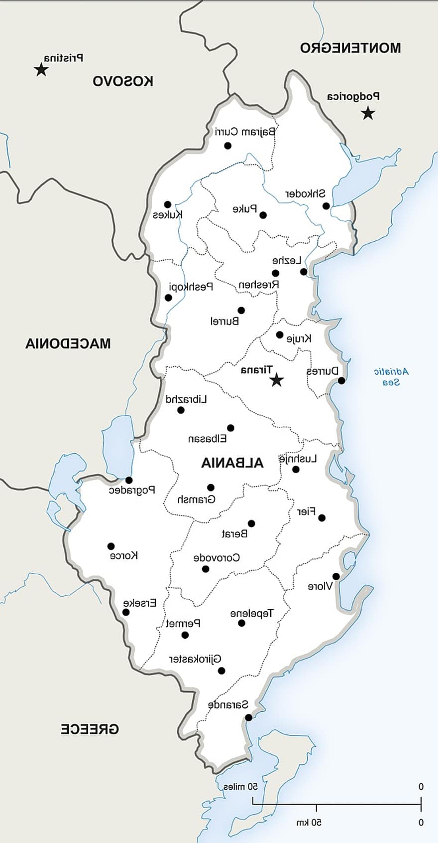 polític, mapa, Albània, geografia, país, mapes, europa, precisa, ciutats, ciutat