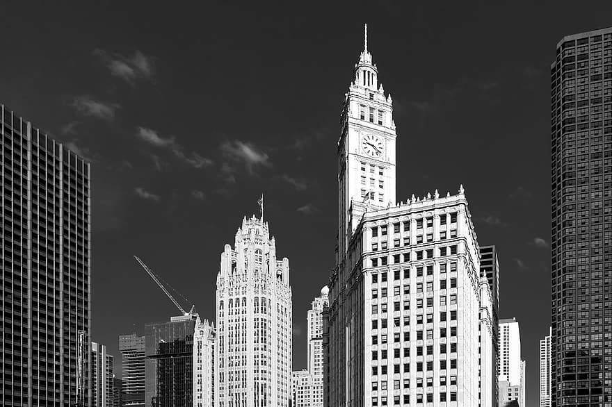 Chicago, Stadt, Wolkenkratzer, Gebäude, Illinois, Vereinigte Staaten, Vereinigte Staaten von Amerika, die Architektur, berühmter Platz, Stadtbild, Gebäudehülle