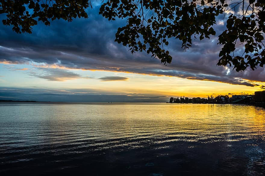 llac de constància, posta de sol, tarda, bregenz, vorarlberg, abendstimmung, Austràlia, cel