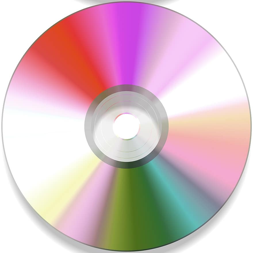 CD, диск, красочный, круглый, носитель данных