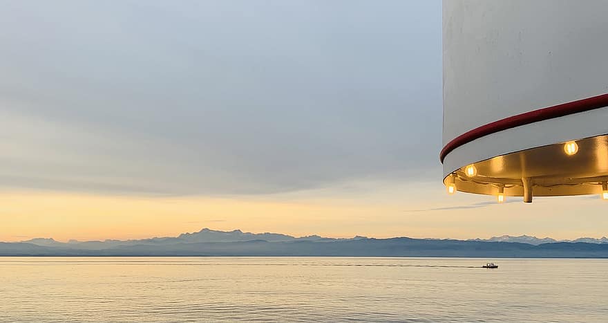 Ship, Lake Constance, Evening, Atmosphere, Säntis