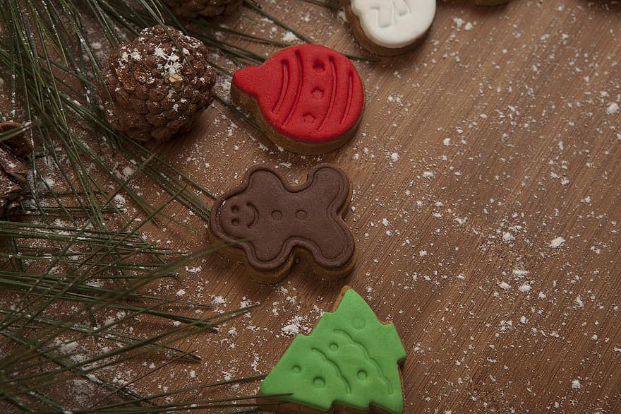 kurabiye, tatlı, çam kozalağı, çam ağacı, yeni yıl, tatil, eğlence, hediye, Gıda, dekorasyon, sezon