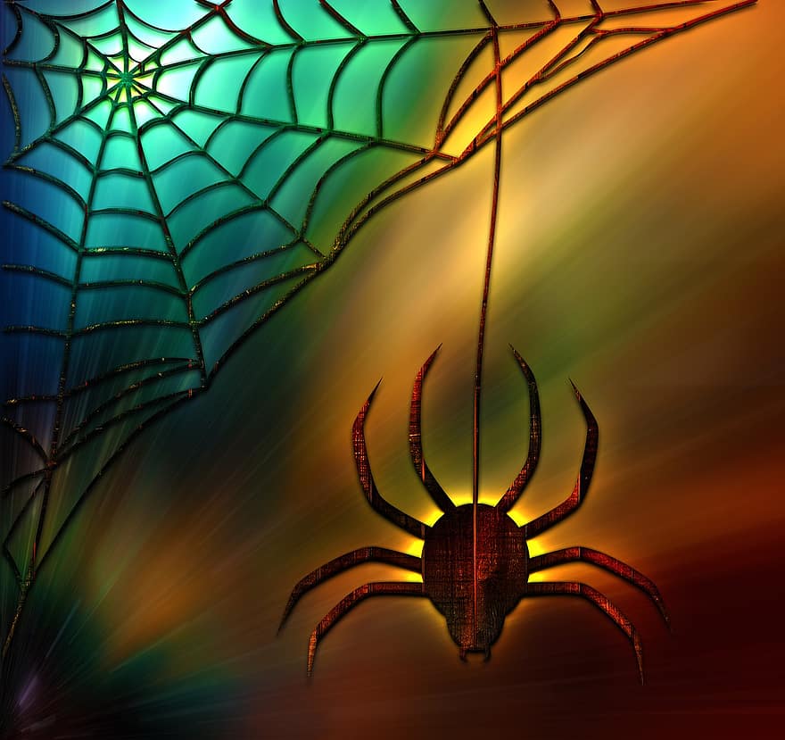 edderkop, web, spindelvæv, insekt, halloween, baggrund, uhyggelig, rædsel, efterår