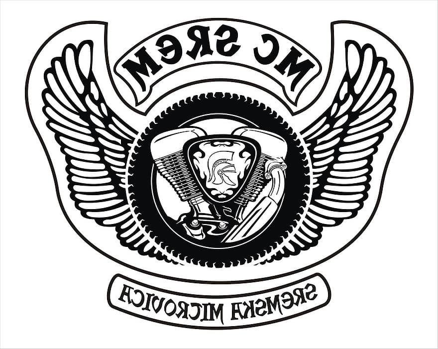 moto, clube, Srem, logotipo