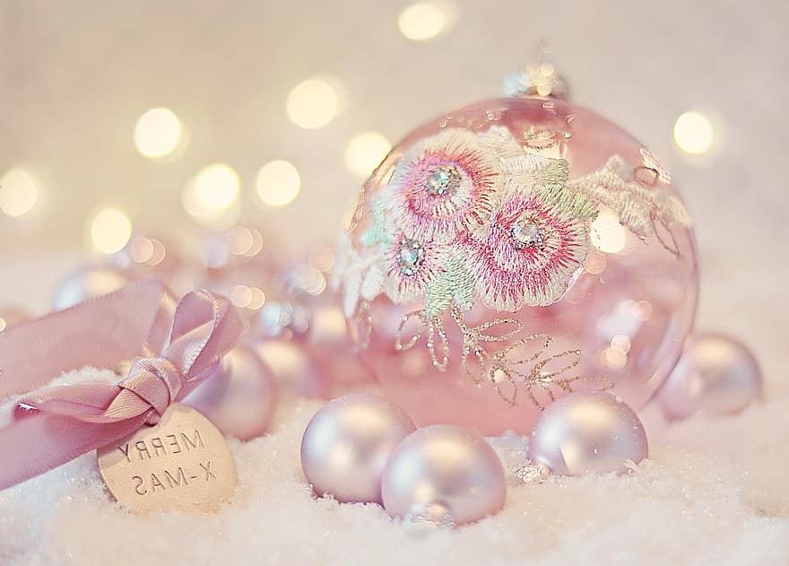 ozdoby, haft, kwiaty, dekoracyjny, dekoracja, Boże Narodzenie, bombki, Adwent, świąteczne pozdrowienia, kulki, motyw świąteczny