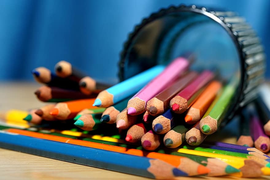 pennor, färgade pennor, konstförsörjning, Ritningsmaterial
