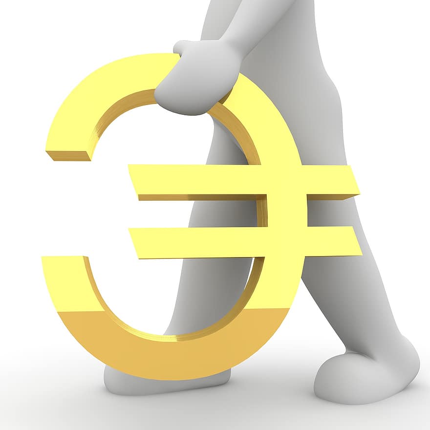 euro, personagens, 3d, símbolo, Europa, moeda, sinal euro, europeu, finança, dinheiro, Caixa e equivalentes de caixa