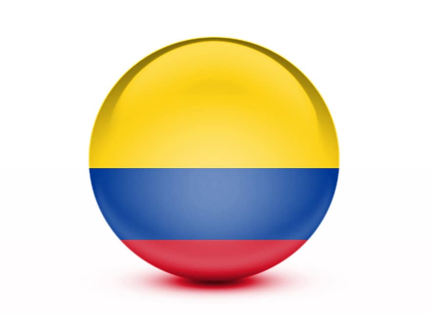 bendera, Kolumbia, 3d, simbol, spanduk, Amerika, Selatan, patriotik, lambang, Nasional, warna