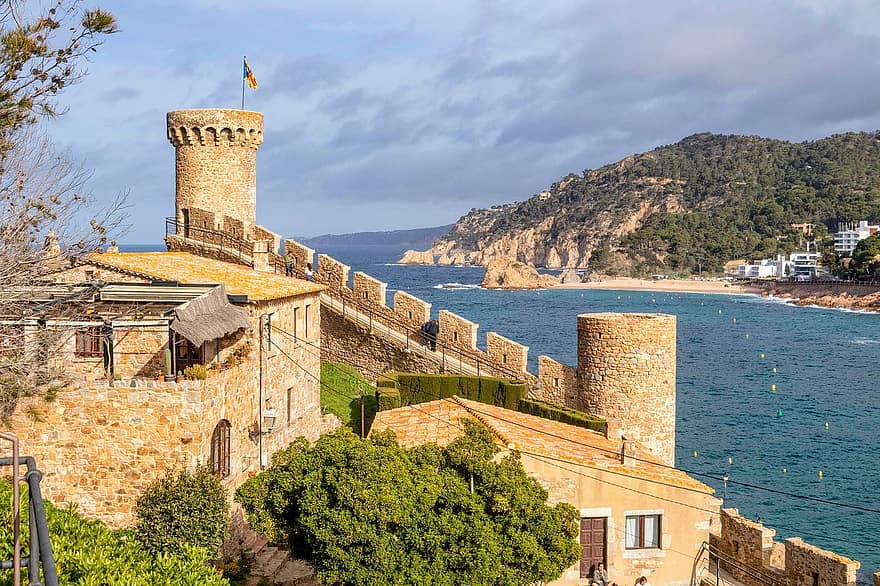 tossa de mar, miasto, Hiszpania, krajobraz, costa brava, Katalonia, architektura, znane miejsce, podróżować, stary, historia