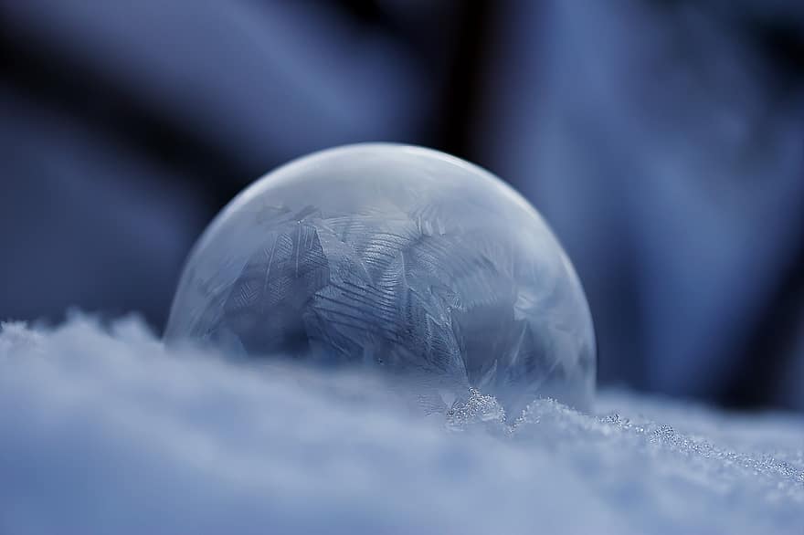 Seifenblase, gefroren, Winter, Eis, Ball, Frost, Blase, Schnee, kalt, am härtesten, winterlich