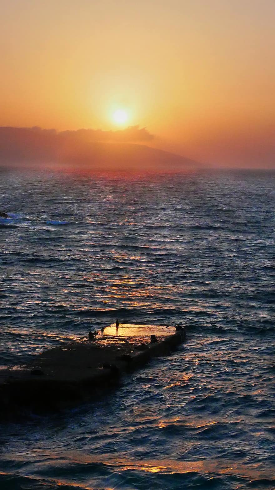 le coucher du soleil, Dock, mer, vagues, océan, eau, la nature, jetée, Soleil, lumière du soleil, ponton
