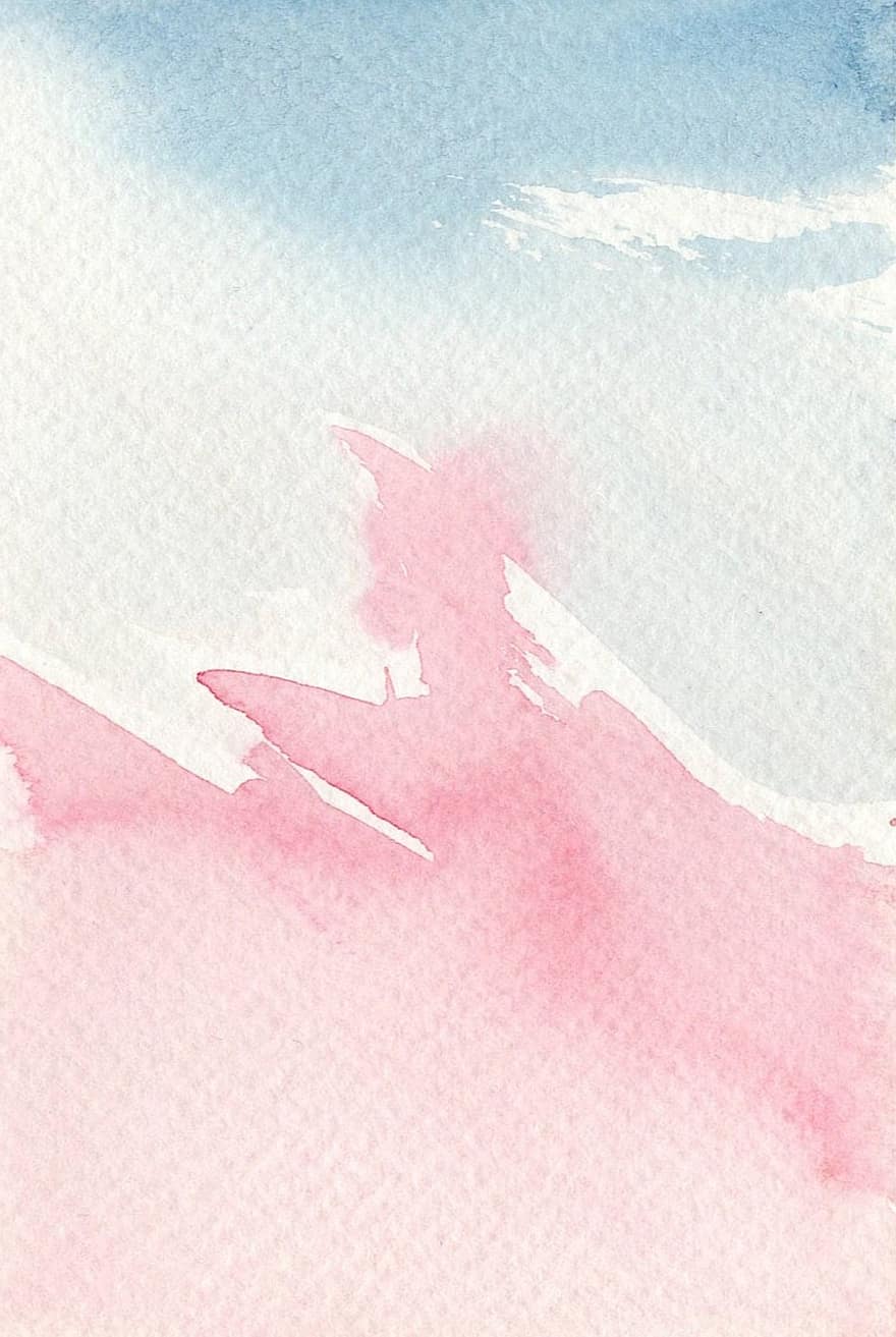 Mountain, Peak, Watercolor, Pastel, Soft, Sky, backgrounds, abstract, paint, backdrop, ink