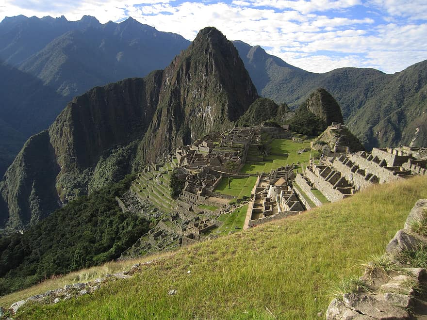 マチュピチュ、ペルー、山、クスコ、インカの城塞