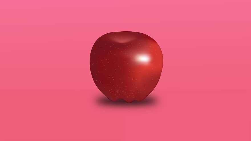 manzana, Fruta, manzana roja, comida, ilustración, frescura, símbolo, amor, orgánico, vector, antecedentes