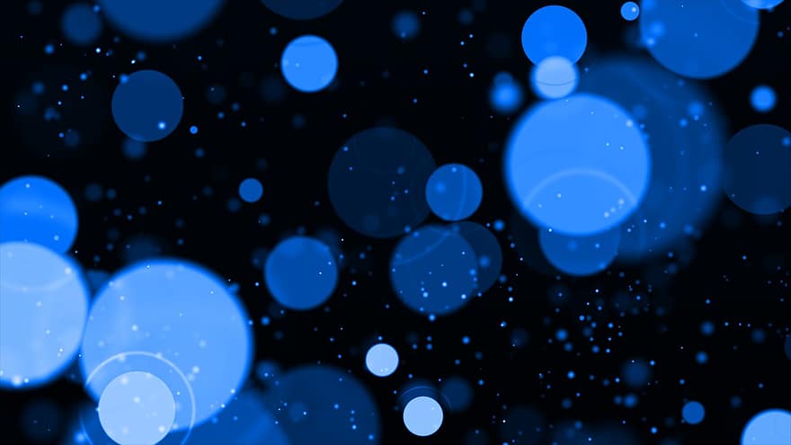 Blau, Bokeh, Kreise, abstrakt, Hintergrund, 4 k Tapete, uhd