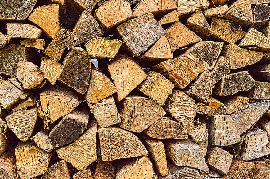 pila de madera, leña, troncos, astillas