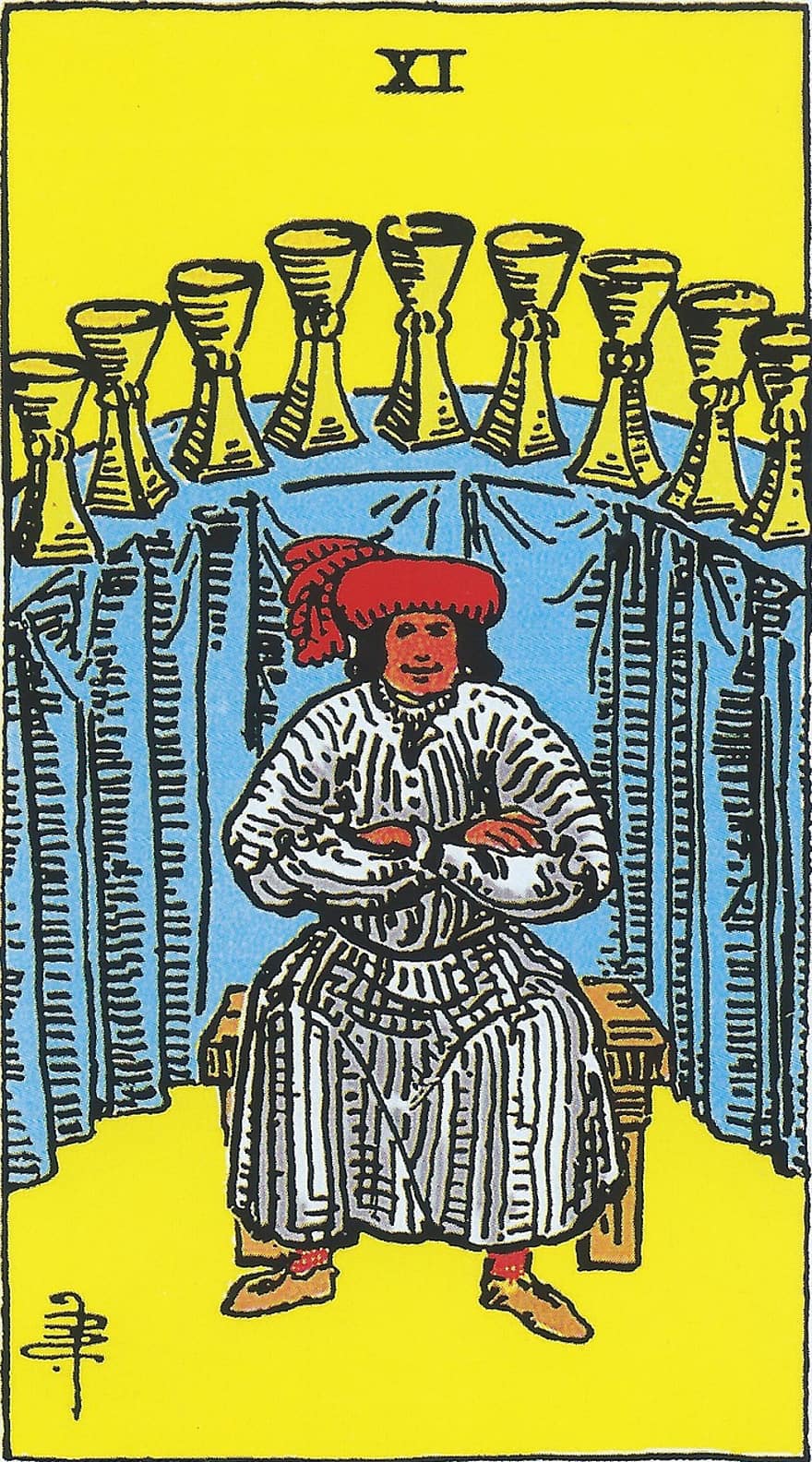 Nine Of Cups, Tarot, Card, Cups, Minor Arcana, Rider-waite, Tarot Card, Divination, Spirituality