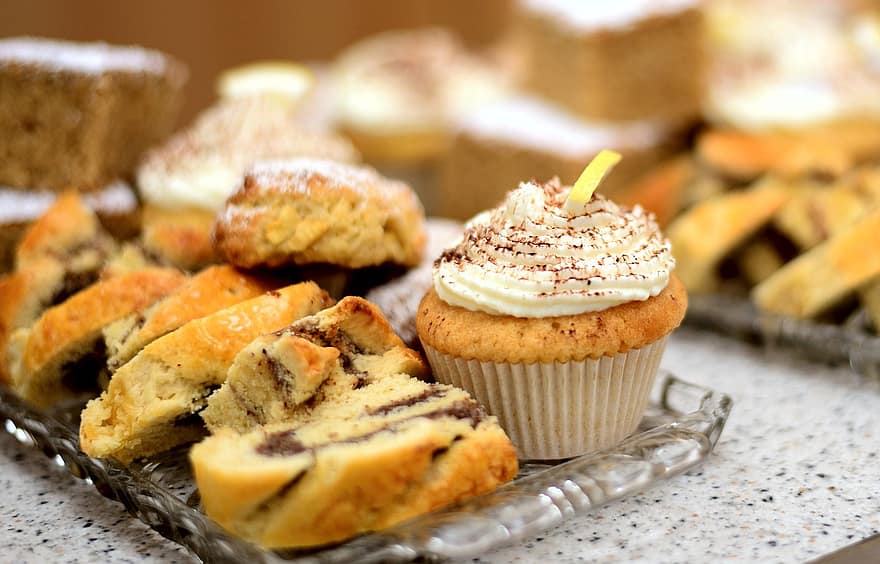 Kue, muffin, kue kering, cupcake, imut