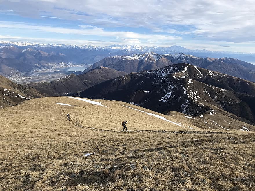 Em direção à Gazzirola, rota alpina, Alpes, caminhar, céu, topos, excursões, caminhada, montanhas, natureza, nuvens