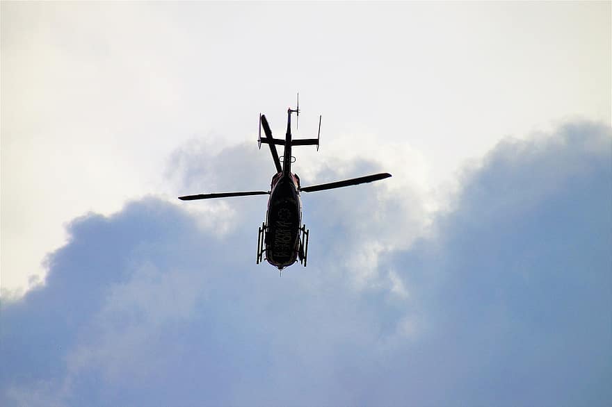 hélicoptère, porter secours, premiers intervenants, aviation, urgence, nuageux, hachoir, hélice, 911, Houston, hôpital herman
