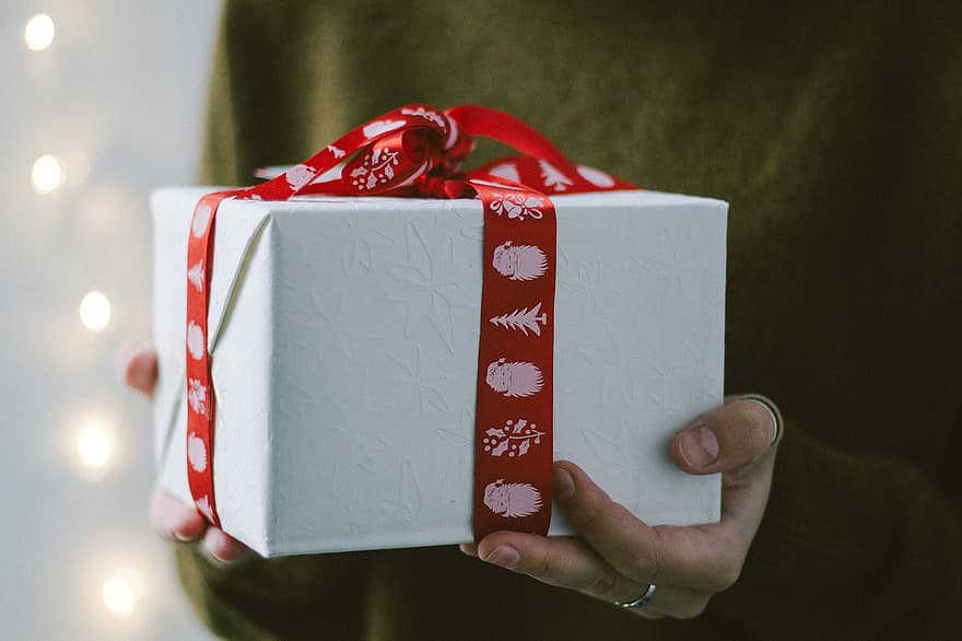 Geschenk, Weihnachtsgeschenk, Überraschung, Geschenkbox, Paket, vorhanden, Bogen, eingewickelt, Weihnachten, Verpackung, Urlaub