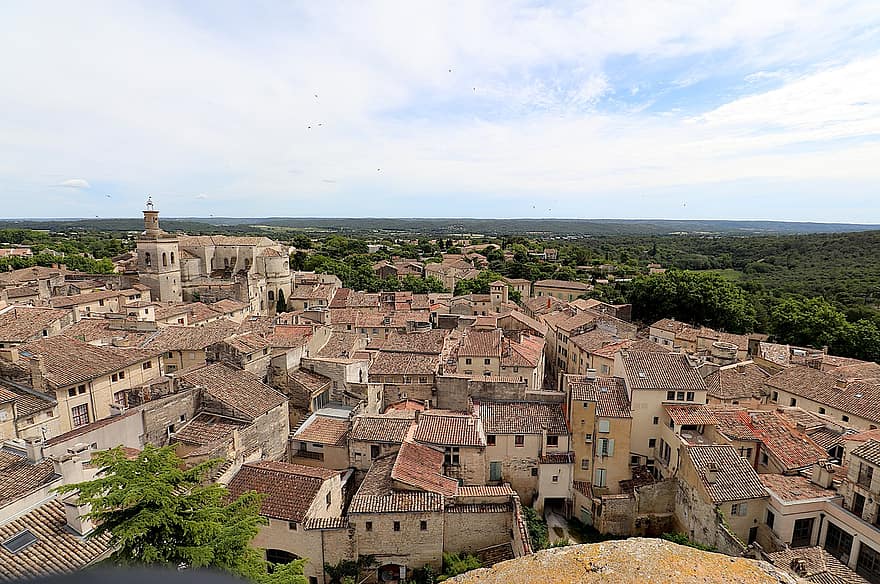 Frankrijk, provence, Uzés, gard, dorp, erfgoed, schoonheid, Romeinse tegels, Provençaalse architectuur, middeleeuwen, geschiedenis
