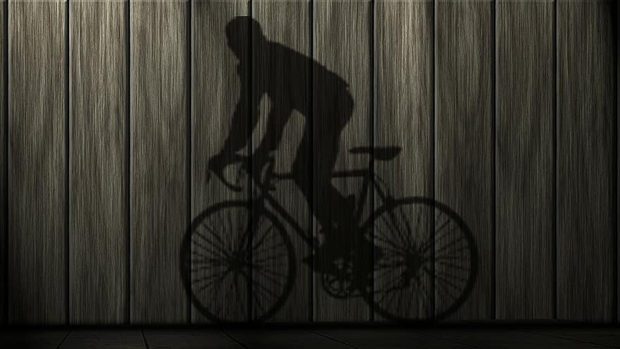 bicyclette, ombre, sport, hispanique, Humain