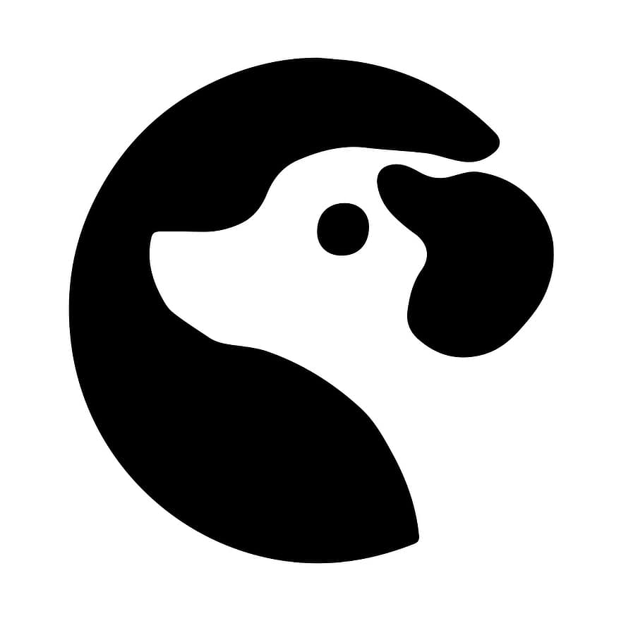 icona, logo, cane, animale, semplice, design, negozio