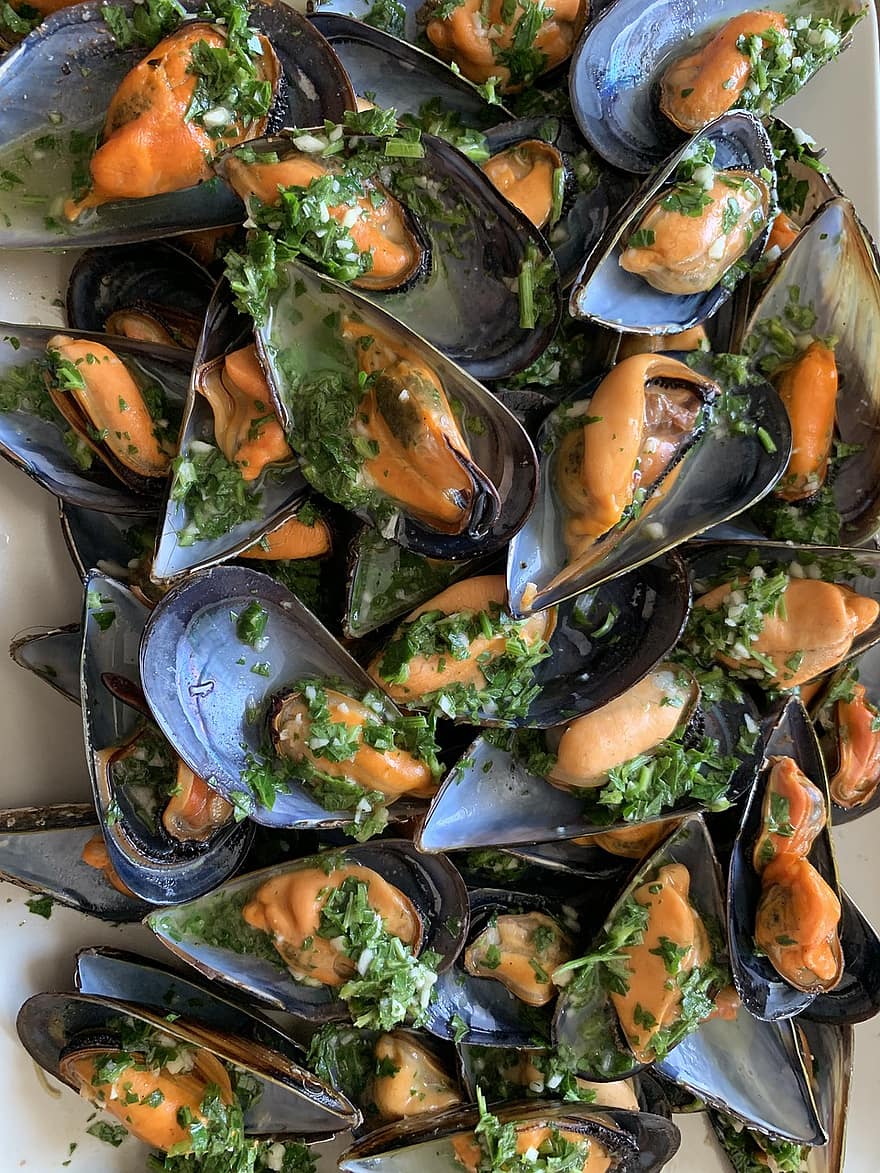 Mussels, Meal, Seafood, Dish, Cuisine, Plate