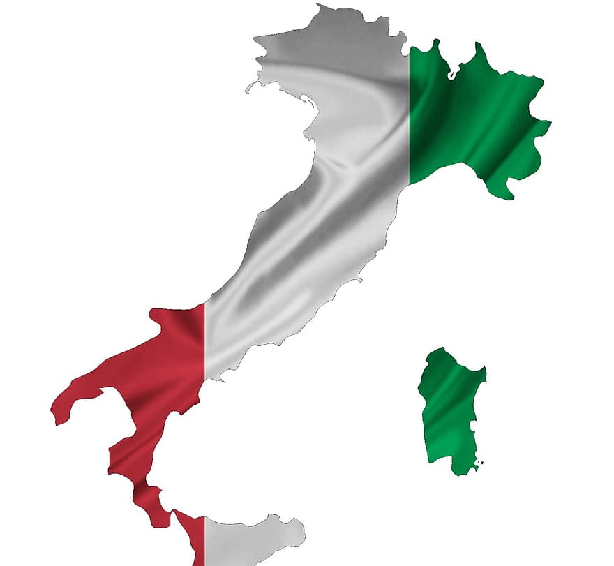 Italy, Flag, Map, Country, Symbol, Banner